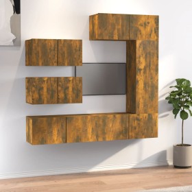 Set de muebles de TV 6 pzas madera contrachapada roble ahumado von , TV-Möbel - Ref: Foro24-3114555, Preis: 185,29 €, Rabatt:...