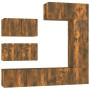 Set de muebles de TV 6 pzas madera contrachapada roble ahumado von , TV-Möbel - Ref: Foro24-3114555, Preis: 185,29 €, Rabatt:...