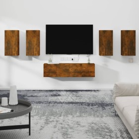 Set de muebles de TV 6 pzas madera contrachapada roble ahumado von , TV-Möbel - Ref: Foro24-3120263, Preis: 178,26 €, Rabatt:...