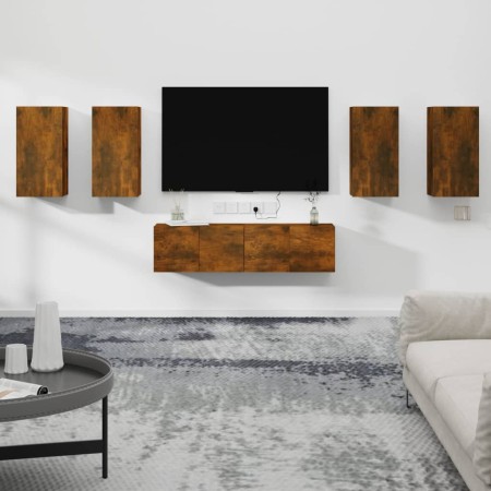 Set de muebles de TV 6 pzas madera contrachapada roble ahumado von , TV-Möbel - Ref: Foro24-3120263, Preis: 178,26 €, Rabatt:...