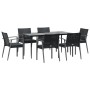 Juego comedor jardín 7 piezas y cojines ratán sintético y acero von , Gartensets - Ref: Foro24-3186980, Preis: 573,14 €, Raba...