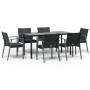 Juego comedor jardín 7 piezas y cojines ratán sintético y acero von , Gartensets - Ref: Foro24-3186996, Preis: 593,37 €, Raba...