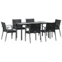 Juego comedor jardín 7 piezas y cojines ratán sintético y acero von , Gartensets - Ref: Foro24-3186996, Preis: 593,37 €, Raba...
