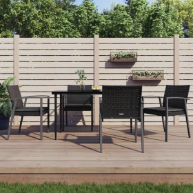 Juego comedor jardín 5 piezas y cojines ratán sintético y acero de , Conjuntos de jardín - Ref: Foro24-3186975, Precio: 417,5...
