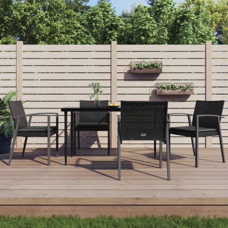 Juego comedor jardín 5 piezas y cojines ratán sintético y acero von , Gartensets - Ref: Foro24-3186975, Preis: 417,55 €, Raba...