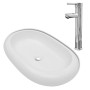 Lavabo de baño ovalado con grifo mezclador cerámica blanco von , Sinkt - Ref: Foro24-275496, Preis: 119,75 €, Rabatt: %