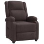 Sillón reclinable de tela marrón oscuro