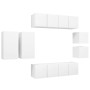 Set de mueble para TV de 8 piezas madera contrachapada blanco von , TV-Möbel - Ref: Foro24-3078704, Preis: 254,51 €, Rabatt: %