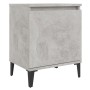 Mesita de noche con patas metal gris hormigón 40x30x50 cm by , Nightstands - Ref: Foro24-805841, Price: 33,96 €, Discount: %