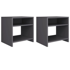 Mesitas de noche 2 uds madera contrachapada gris 40x30x40 cm by , Nightstands - Ref: Foro24-800014, Price: 44,39 €, Discount: %