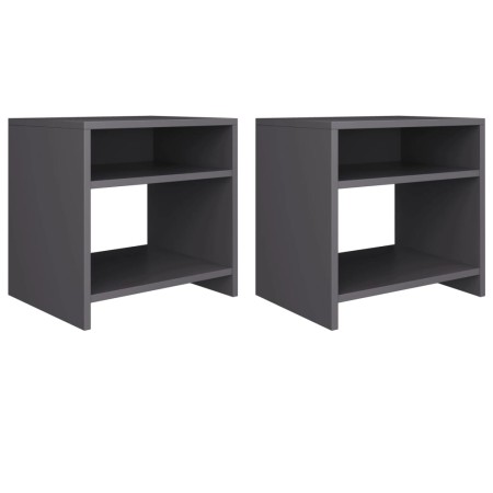 Mesitas de noche 2 uds madera contrachapada gris 40x30x40 cm by , Nightstands - Ref: Foro24-800014, Price: 44,39 €, Discount: %