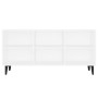 Mueble de TV con patas de metal blanco 103,5x30x50 cm