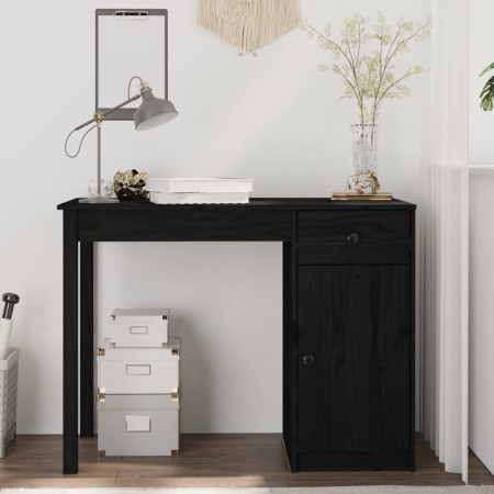 Escritorio de madera maciza de pino negro 100x50x75 cm by , Desks - Ref: Foro24-814633, Price: 121,57 €, Discount: %