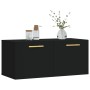 Armario de pared madera de ingeniería negro 80x36,5x35 cm by , Lockers and storage cabinets - Ref: Foro24-830061, Price: 47,7...