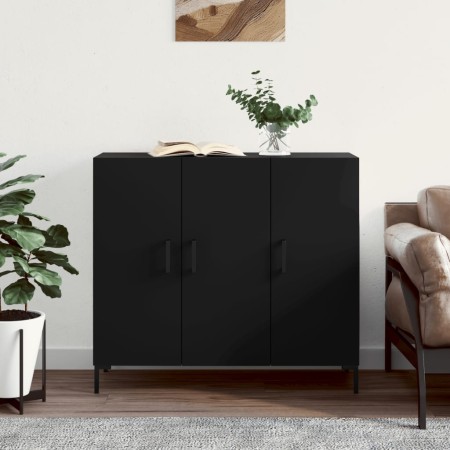 Aparador de madera de ingeniería negro 90x34x80 cm by , Sideboards - Ref: Foro24-828109, Price: 104,87 €, Discount: %
