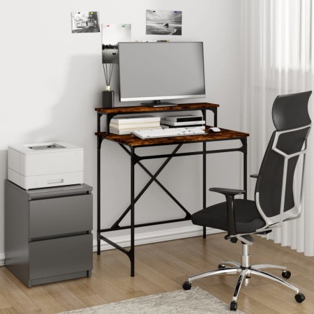 Escritorio de hierro y contrachapada roble ahumado 80x50x90 cm | Foro24.es | Tu tienda online para hogar, jardín y más Foro24.es
