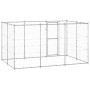 Perrera de exterior de acero galvanizado 7,26 m² de vidaXL, Casetas y cercados para perros - Ref: Foro24-3082308, Precio: 348...