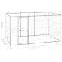 Perrera de exterior de acero galvanizado 7,26 m² de vidaXL, Casetas y cercados para perros - Ref: Foro24-3082308, Precio: 348...