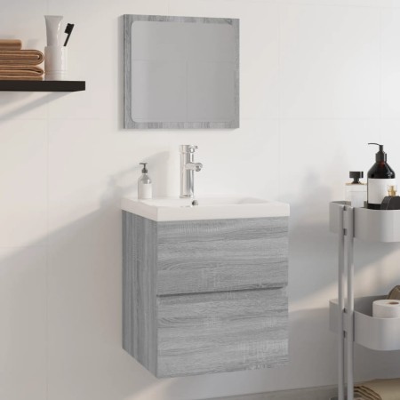 Set de muebles de baño madera contrachapada gris Sonoma | Foro24.es | Tu tienda online para hogar, jardín y más Foro24.es
