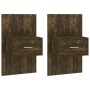 Mesita de noche de pared 2 unidades color roble ahumado by , Nightstands - Ref: Foro24-816953, Price: 65,95 €, Discount: %