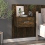 Mesita de noche de pared 2 unidades color roble ahumado by , Nightstands - Ref: Foro24-816953, Price: 65,95 €, Discount: %