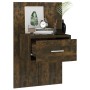 Mesita de noche de pared 2 unidades color roble ahumado by , Nightstands - Ref: Foro24-816953, Price: 65,95 €, Discount: %