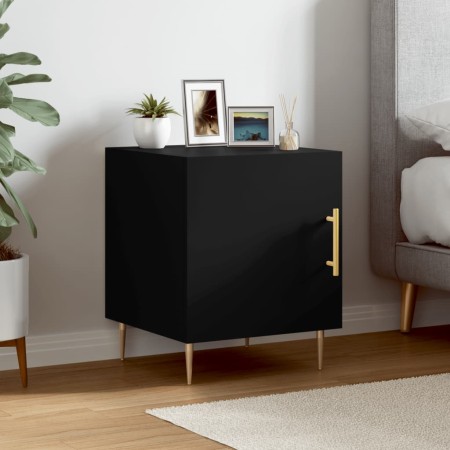Mesita de noche madera de ingeniería negro 40x40x50 cm by , Nightstands - Ref: Foro24-827534, Price: 40,52 €, Discount: %