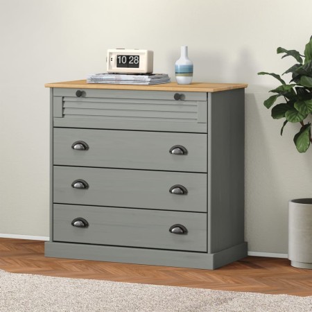 Cómoda VIGO madera maciza pino gris 80x40x76 cm by , Drawers - Ref: Foro24-353162, Price: 166,13 €, Discount: %