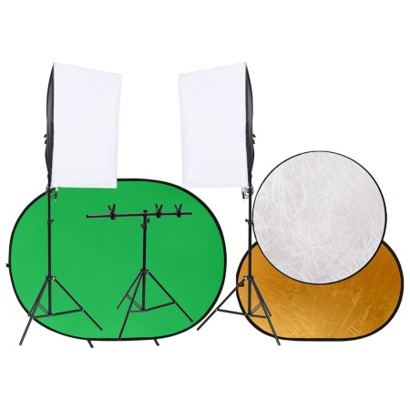 Kit de estudio fotográfico con luces, fondo y reflector by , Flashes and studio lighting - Ref: Foro24-3144004, Price: 219,20...
