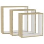 Estantes cubo de pared 3 unidades blanco y roble Sonoma by , Shelves and shelves - Ref: Foro24-326720, Price: 32,22 €, Discou...
