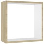 Estantes cubo de pared 3 unidades blanco y roble Sonoma by , Shelves and shelves - Ref: Foro24-326720, Price: 32,22 €, Discou...