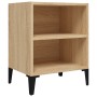 Mesita de noche y patas de metal roble Sonoma 40x30x50 cm by , Nightstands - Ref: Foro24-805803, Price: 36,01 €, Discount: %