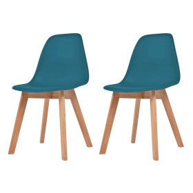 Sillas de comedor 2 unidades plástico turquesa de , Sillas de comedor - Ref: Foro24-244780, Precio: 115,81 €, Descuento: %
