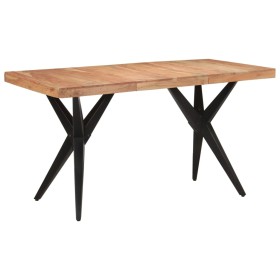 Mesa de comedor madera maciza de acacia negra 140x70x76 cm by , Kitchen and dining tables - Ref: Foro24-351640, Price: 251,29...