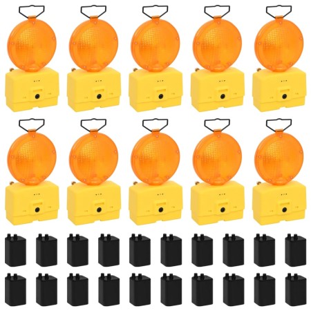 Luces de obra de construcción 10 uds con baterías 18x8x37 cm | Foro24.es | Tu tienda online para hogar, jardín y más Foro24.es