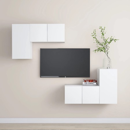 Set de muebles de salón TV 4 piezas madera de ingeniería blanco von , TV-Möbel - Ref: Foro24-3078688, Preis: 142,50 €, Rabatt: %