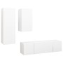 Set de muebles de salón TV 4 piezas madera de ingeniería blanco de , Muebles TV - Ref: Foro24-3078731, Precio: 152,08 €, Desc...