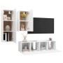 Set de muebles de salón TV 4 piezas madera de ingeniería blanco de , Muebles TV - Ref: Foro24-3078731, Precio: 152,08 €, Desc...