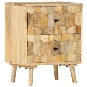 Mesita de noche de madera maciza de mango