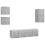 Set de muebles de salón 5 pzas madera ingeniería gris hormigón von , TV-Möbel - Ref: Foro24-3079115, Preis: 129,37 €, Rabatt: %