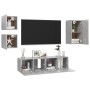 Set de muebles de salón 5 pzas madera ingeniería gris hormigón von , TV-Möbel - Ref: Foro24-3079115, Preis: 129,37 €, Rabatt: %