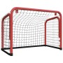 Portería hockey y red acero y poliéster rojo y negro 68x32x47cm de , Porterías de hockey - Ref: Foro24-93740, Precio: 46,81 €...