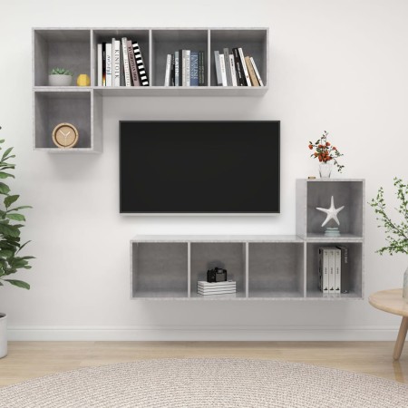 Set de muebles de salón 3 pzas madera ingeniería gris hormigón | Foro24.es | Tu tienda online para hogar, jardín y más Foro24.es