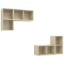 Muebles de salón de pared 4 pzas madera ingeniería roble Sonoma von , TV-Möbel - Ref: Foro24-3079838, Preis: 133,91 €, Rabatt: %