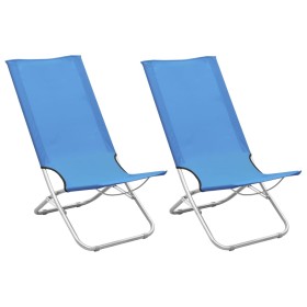 Sillas de playa plegables 2 unidades tela azul de , Sillas de jardín - Ref: Foro24-310374, Precio: 82,33 €, Descuento: %