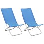 Sillas de playa plegables 2 unidades tela azul de , Sillas de jardín - Ref: Foro24-310374, Precio: 82,33 €, Descuento: %