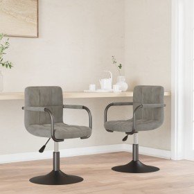 Sillas de comedor giratorias 2 uds de terciopelo gris claro Sillas de comedor giratorias 2 uds de terciopelo gris claro