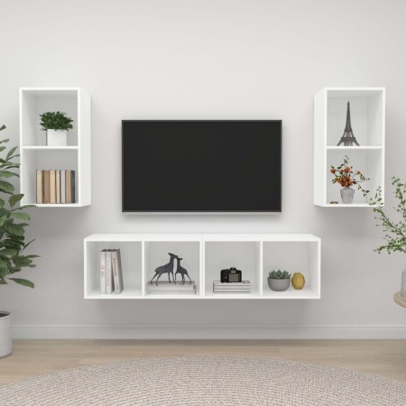 Muebles de salón de pared 4 piezas madera de ingeniería blanco von , TV-Möbel - Ref: Foro24-3079871, Preis: 136,49 €, Rabatt:...