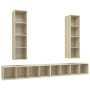 Muebles de salón de pared 4 pzas madera ingeniería roble Sonoma von , TV-Möbel - Ref: Foro24-3079892, Preis: 234,80 €, Rabatt...