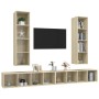 Muebles de salón de pared 4 pzas madera ingeniería roble Sonoma von , TV-Möbel - Ref: Foro24-3079892, Preis: 234,80 €, Rabatt...